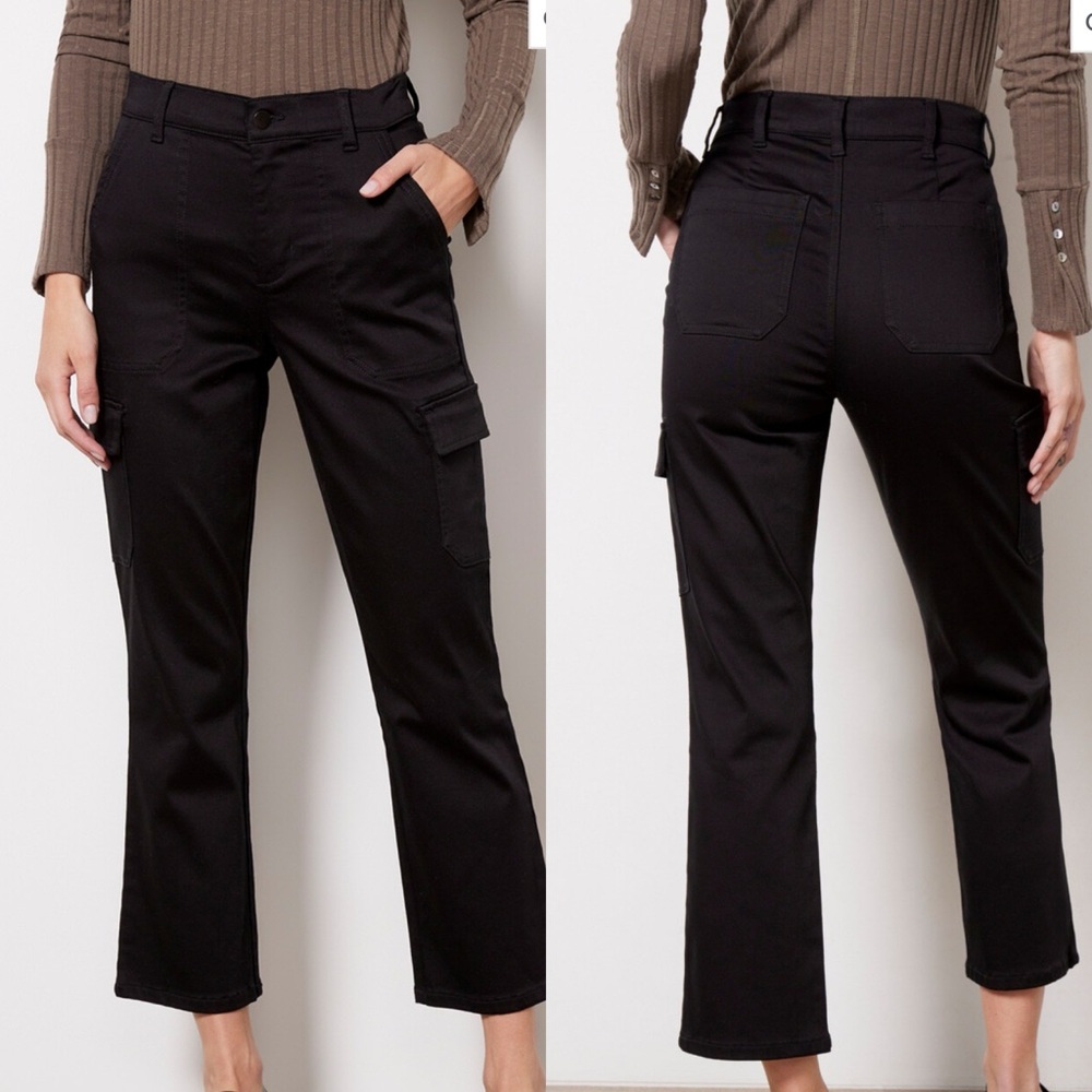 EVEREVE Larissa Cropped Cargo Pants Women's Size 25 Black #64843 Casual Stretch
